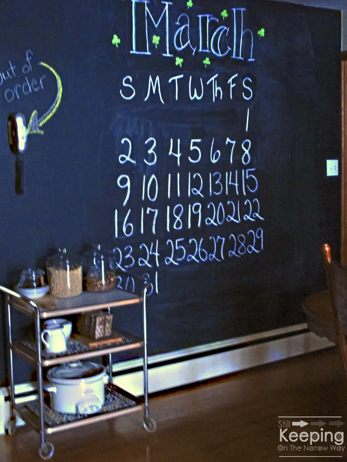 Still Keeping On The Narrow Way The March Chalkboard Calendar
