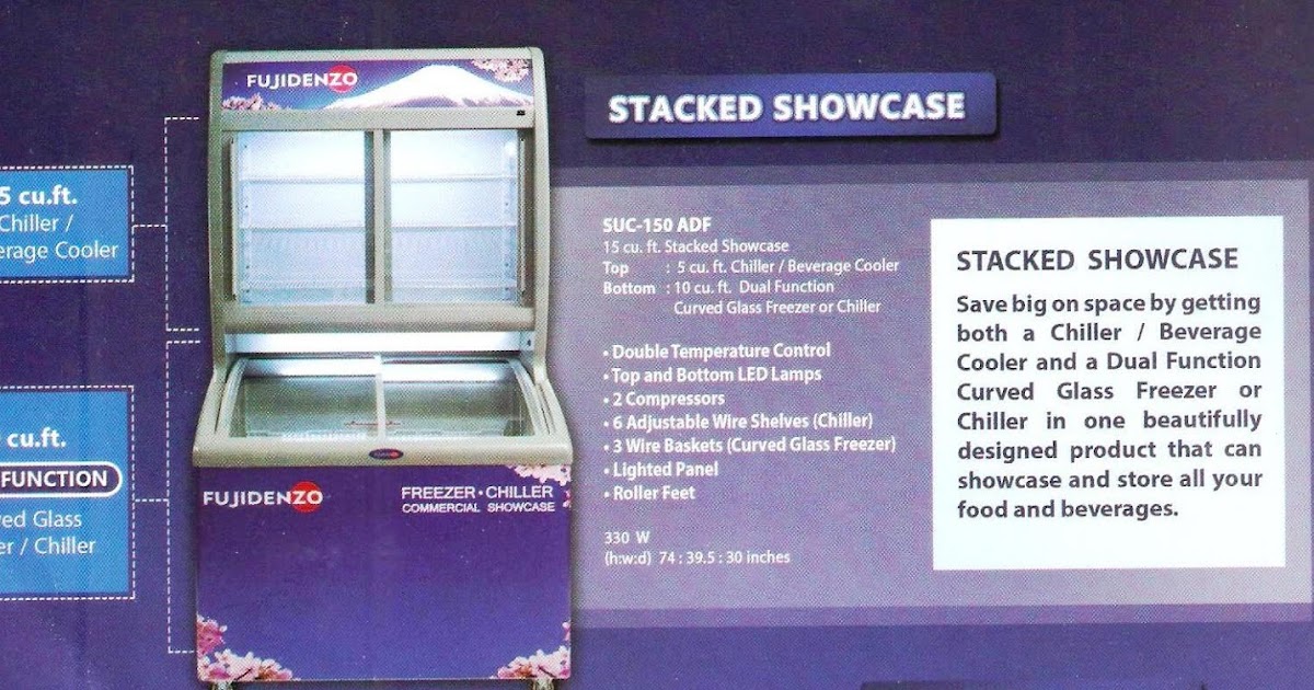 FUJIDENZO STACKED SHOWCASE FREEZER/CHILLER