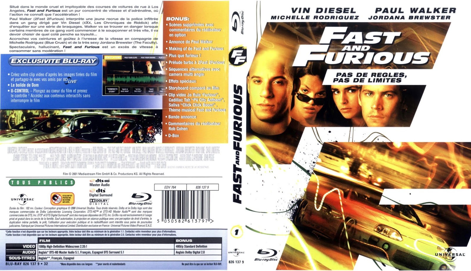 BLURAY JAQUETTES BLURAY Fast and Furious BLURAY JAQUETTES BLURAY Fast and Furious