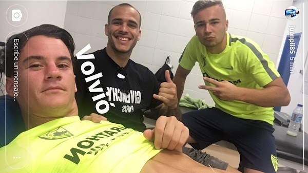 Málaga, Sandro visitó a sus ex compañeros