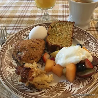 breakfast plate at Tallman Hotel in Upper Lake, California