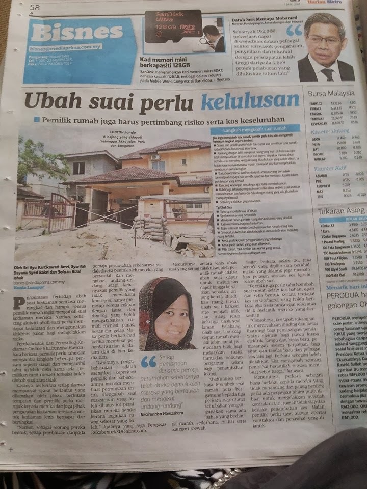 PENULIS DI HARIAN METRO 1.3.2014