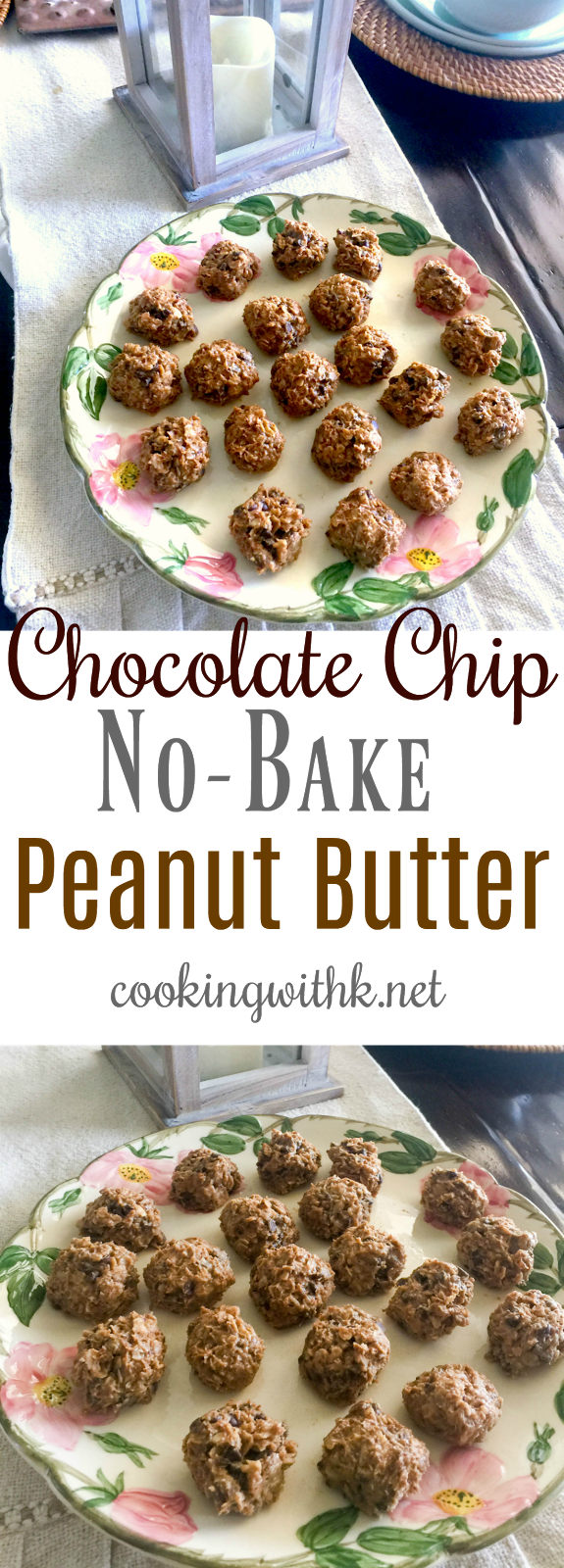 Chocolate Chip NoBake Peanut Butter Bites