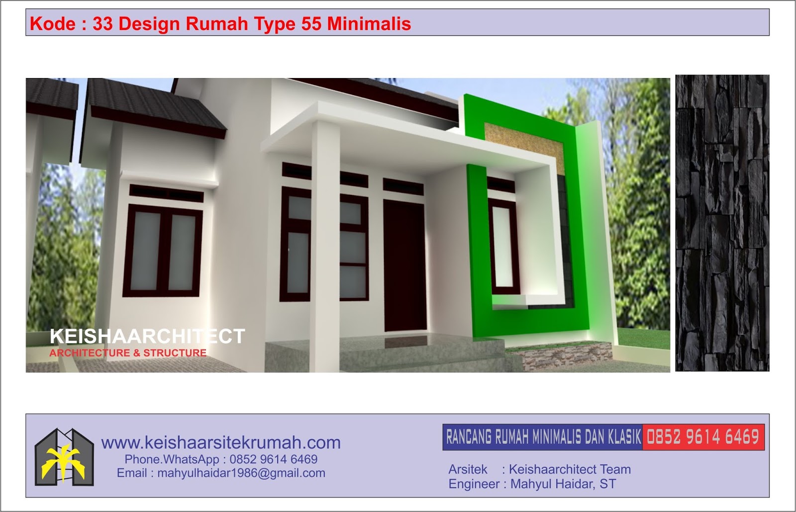 Kode 33 Design Rumah Type 55 Lokasi Batoh Kota Banda Aceh