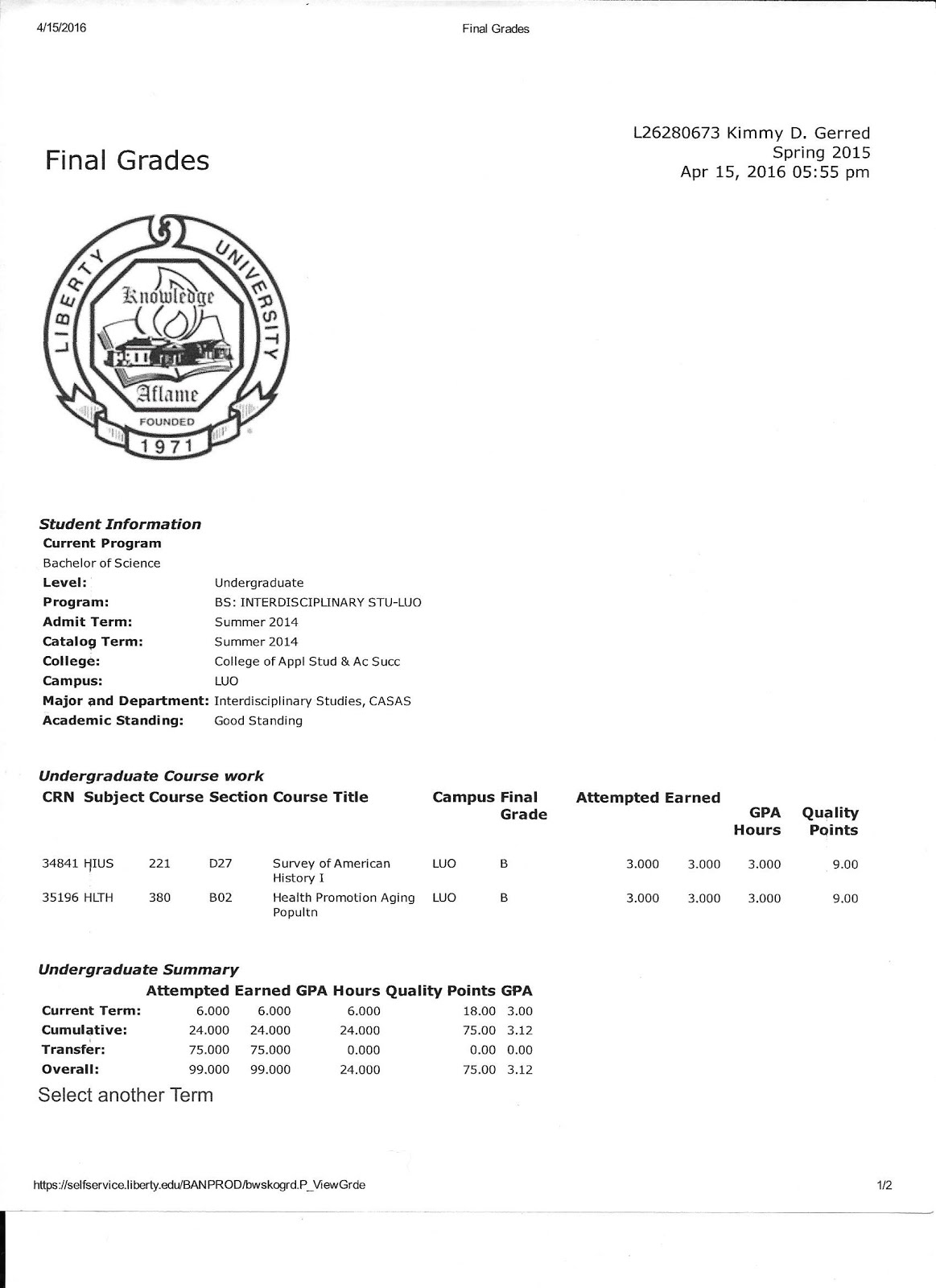 Liberty Grades