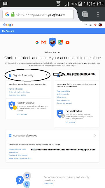 Cara Ganti Password Gmail Lewat Android