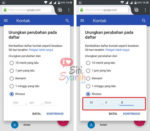memulihkan kontak yang terhapus di android
