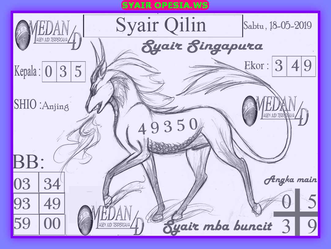 Kode syair sgp hari sabtu 18 Mei 2019 GOsyair SEDIA KODE