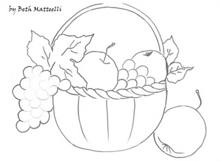 cesta de frutas para pintar