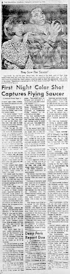 First Night Color Shot of Flying Saucer (Cont- pg 8) - Oklahoma Journal 10-5-1965