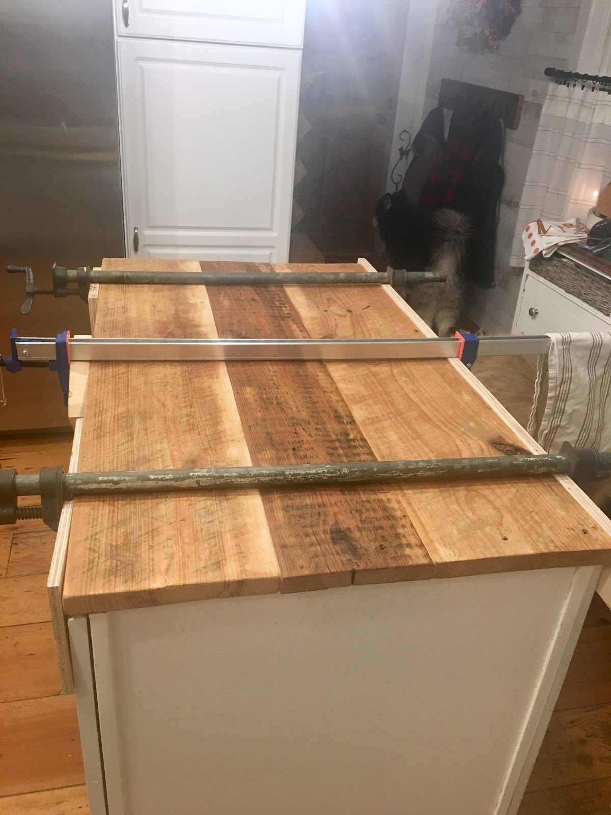 The Long Awaited Home DIY Reclaimed Wood Kitchen Countertops