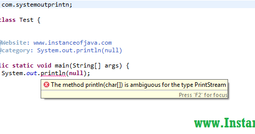 What happens When System.out.println(null)? - InstanceOfJava