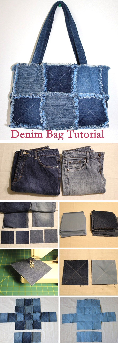 Bag of old jeans tutorial. DIY Tutorial Ideas!