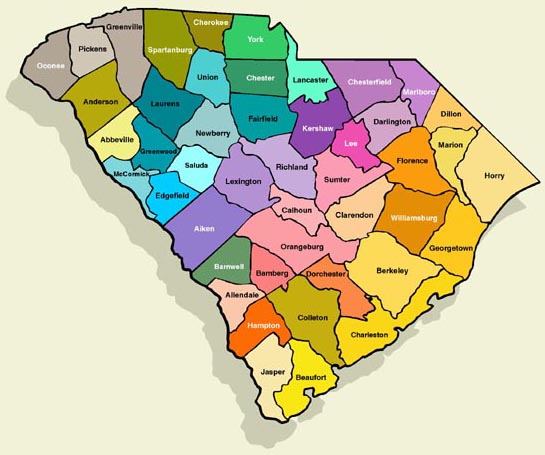 Online Maps South Carolina County Map