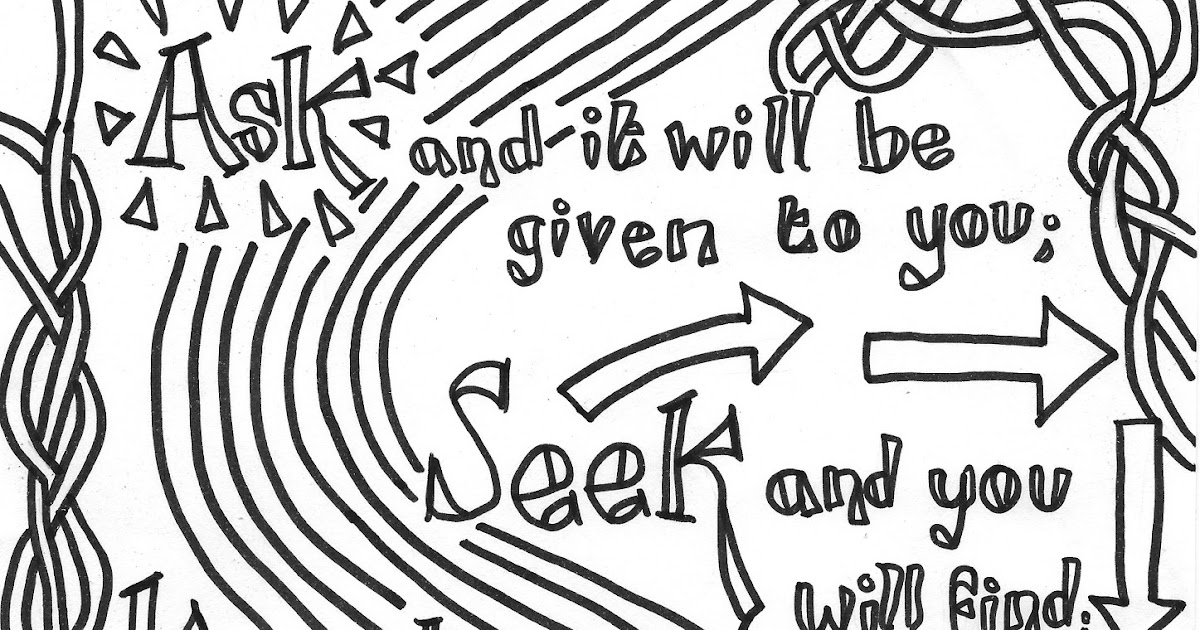 Ask Seek Knock Coloring Page Coloring Pages ask-seek-knock-coloring-page-coloring-pages