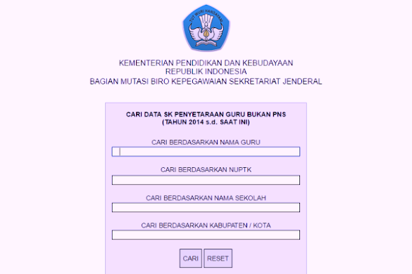 Cek Pengukuhan Sk Inpassing Bagi Guru Non Pns