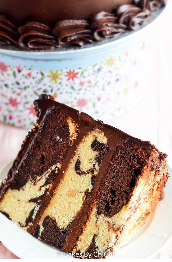 Chocolate Marble Fudge Cake