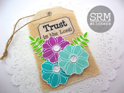 SRM Stickers Blog - Trust in the Lord by Annette - #tag #canvas #gifttag #stickers #sentiments #lace #ecru #clearstamps #janesdoodles #fancydoodles #DIY