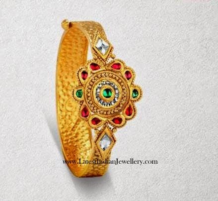 Kundan Studded Gold Kada Bracelet