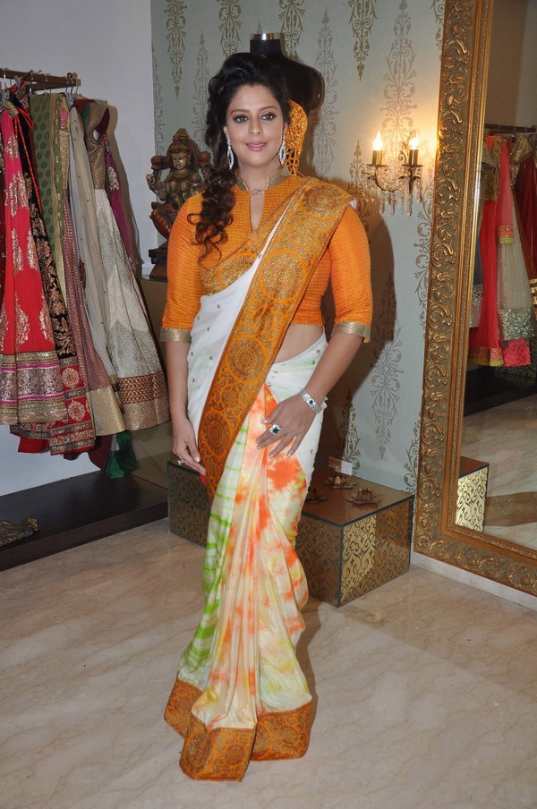 Hindi Actress Nagma Latest Photos In Yellow Saree