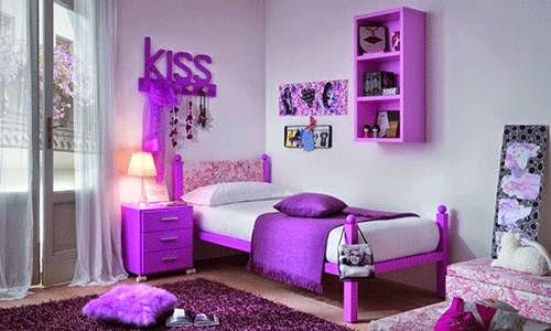 Habitaciones para adolescentes en color morado - Ideas para decorar