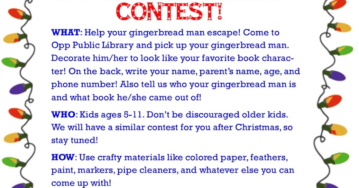 Opp Public Library Contest Time!!
