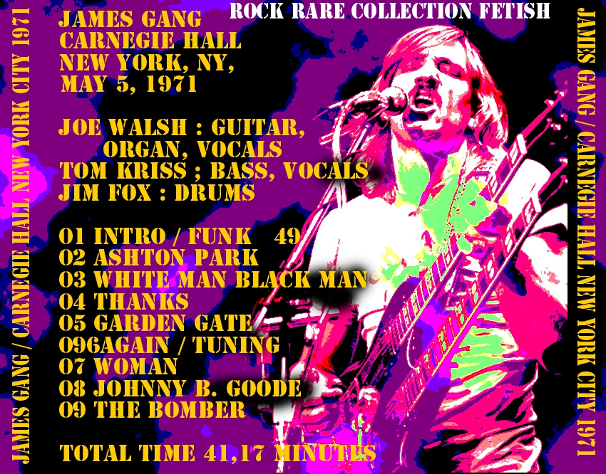 Johnkatsmc5 James Gang Live Carnegie Hall Nyc 5 15 71 Bootleg