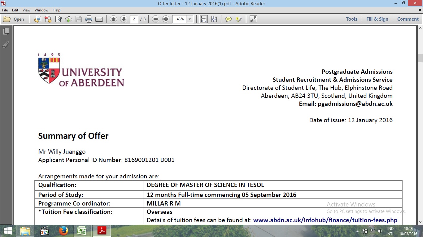 University of glasgow personal statement image