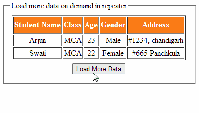 How to load more data in repeater on demand with progress wait image in asp.net