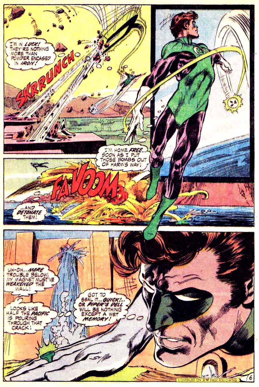 Green Lantern Green Arrow #84 bronze age 1970s dc comic book page art by Neal Adams
