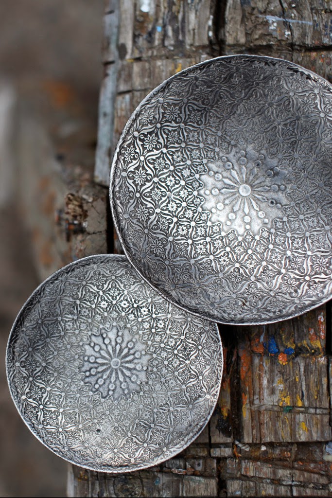 Indian etched metal dish