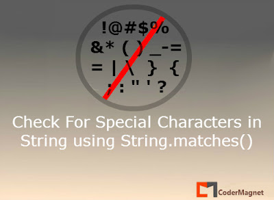How to check for Special Characters in a String in Java
