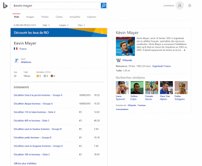 knowledge graph bing - jeux olympiques rio kevin mayer - serp