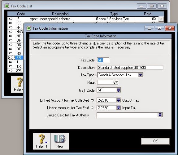 Dummies Guide to MYOB & GST MYOB Setup Tax Codes