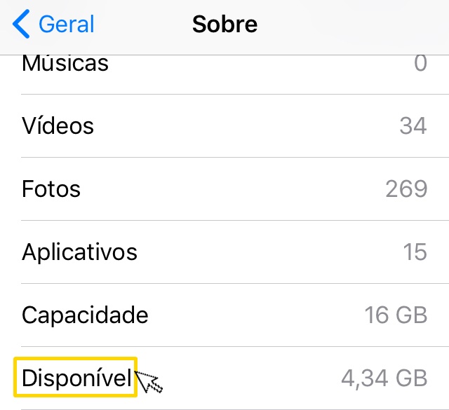 Como Saber Quanto Espaço Disponível Tenho