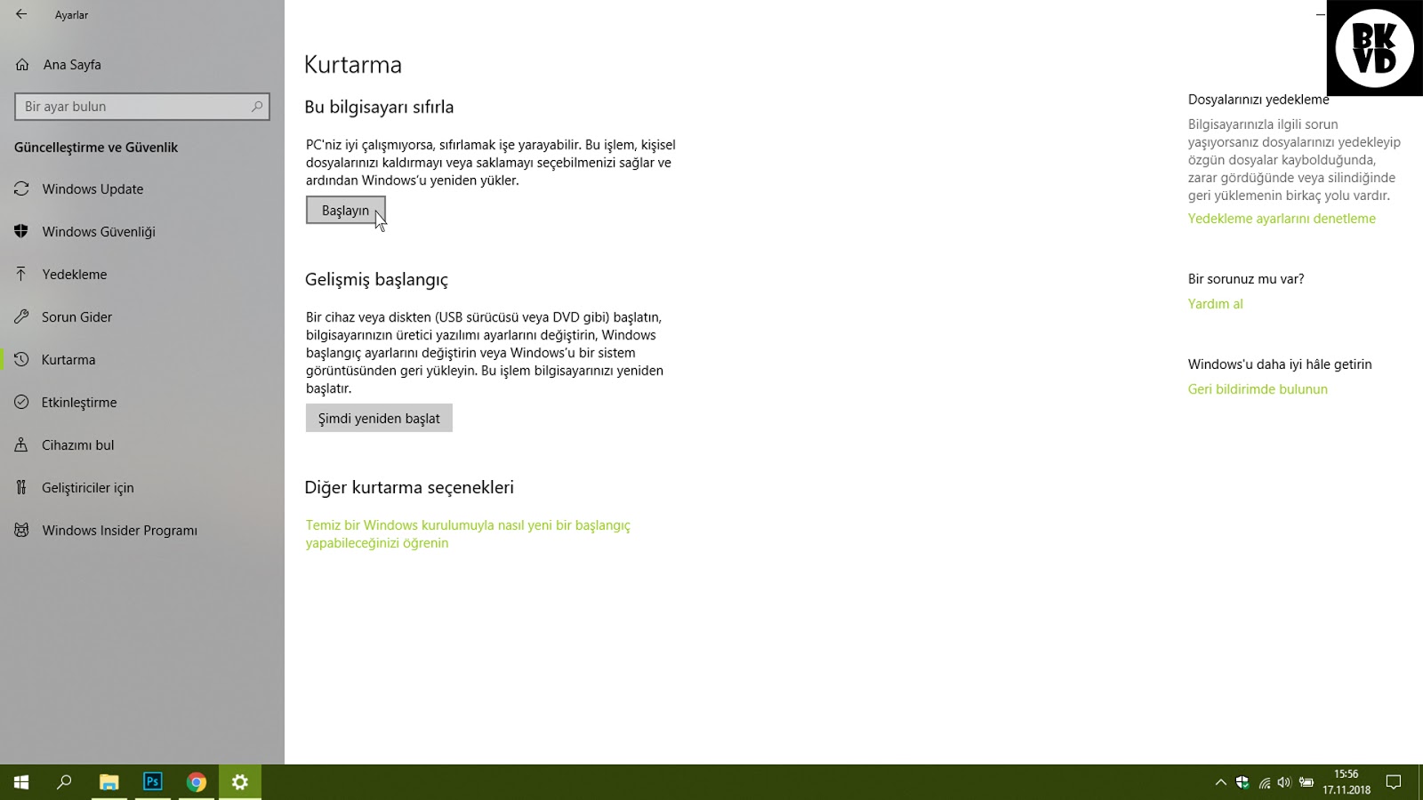 bkvd windows 10 cd dvd ve usb olmadan
