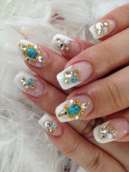 nail acrylic designs summer nails rhinestones fancy