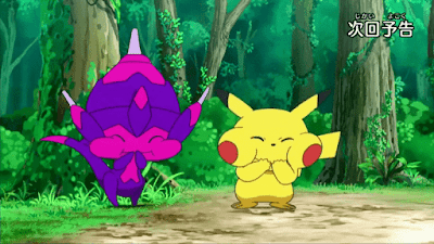 Pokemon Sol y Luna Capitulo 67 Temporada 20 Pika Pika brillante amor, Poipole girando
