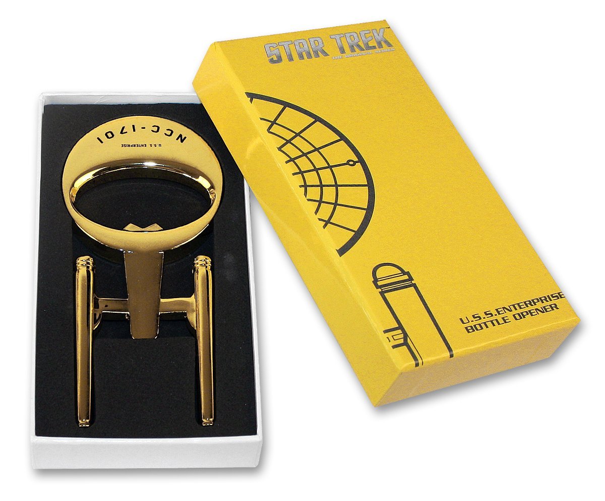 STAR TREK TOS USS Enterprise NCC-1701 Gold Bottle Opener Diamond