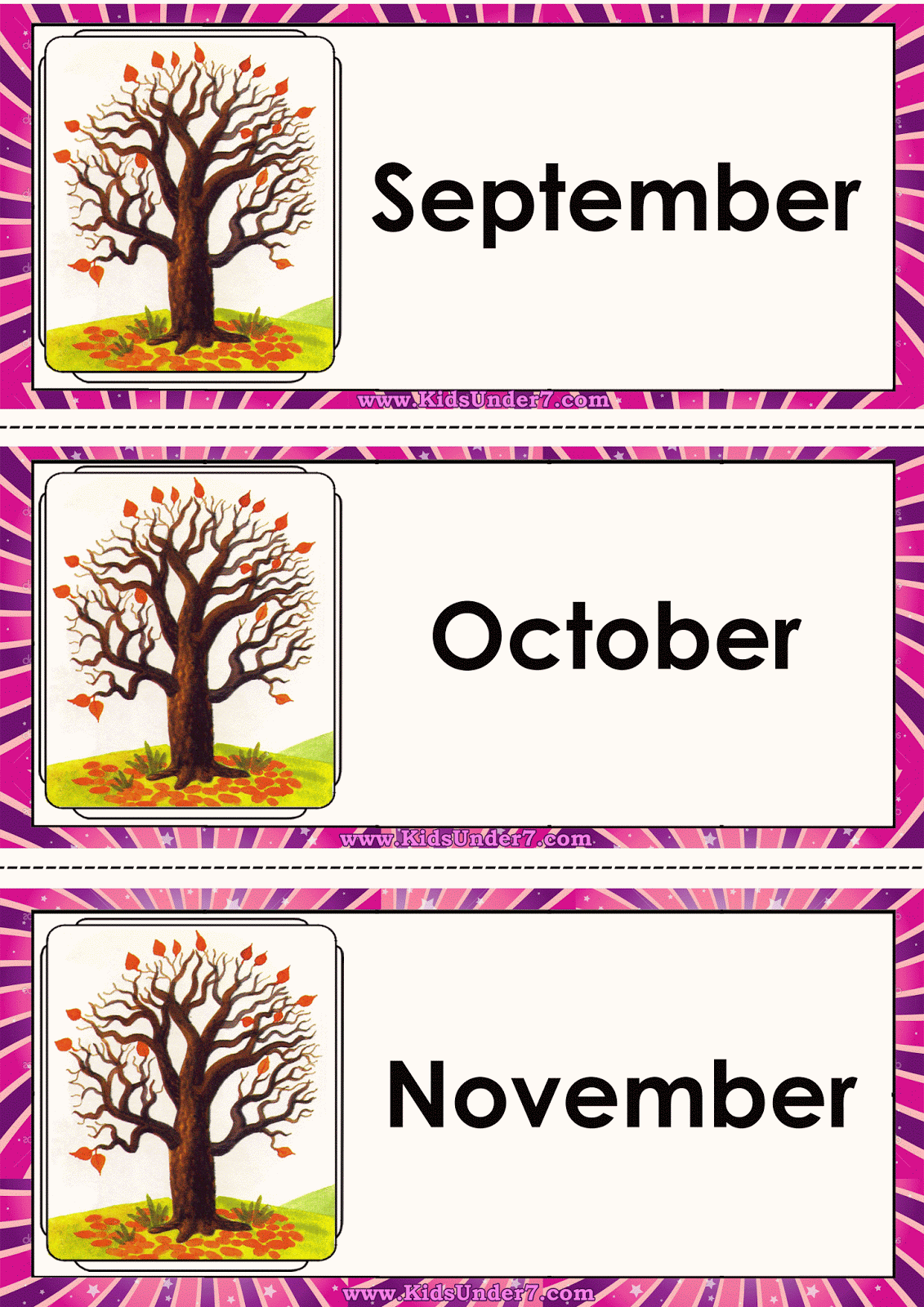 Months of the Year flashcards | Craetive Kids Colouring