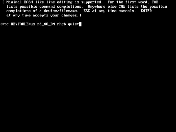 CentOS 6 GRUB Edit Kernel Command (Current)