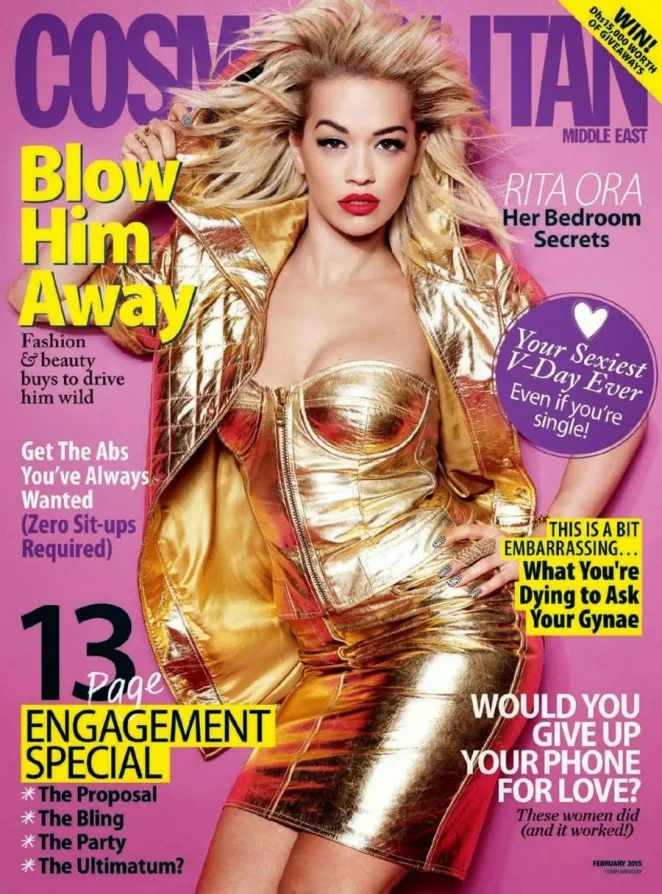Rita Ora goes glamorous for Cosmopolitan Middle East's February 2015 edition