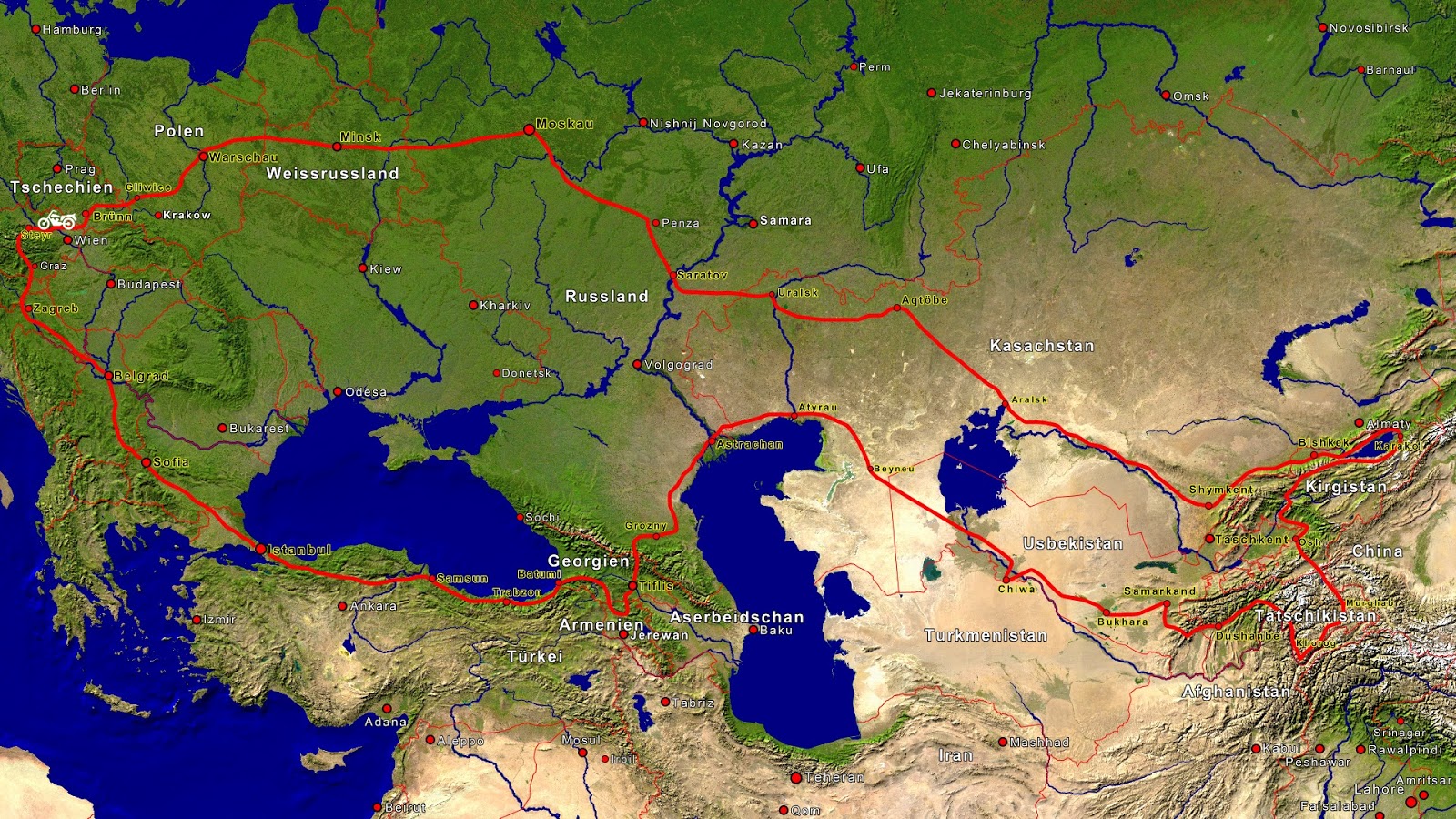 Zentralasien mit dem Motorrad: Mai 2015