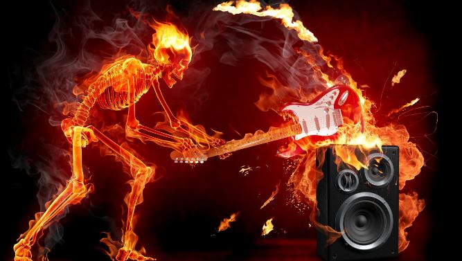 Dp Gambar Api Animasi Bergerak Fire Wallpaper Hd Tengkorak Gitar