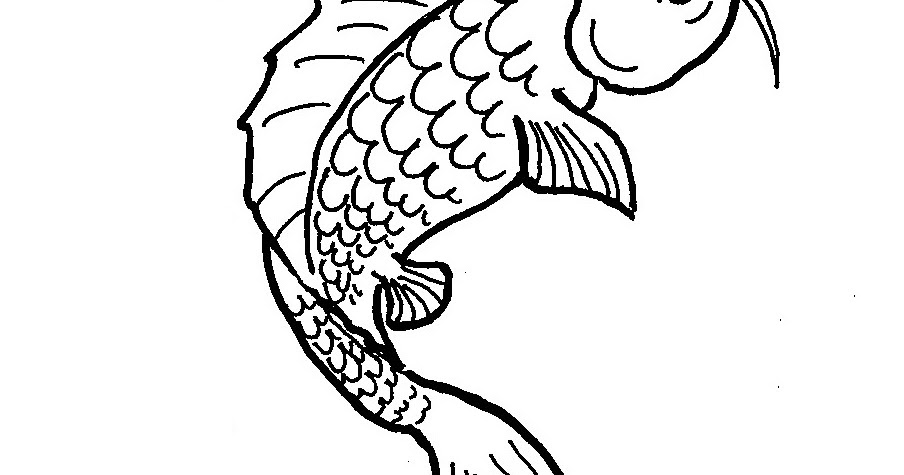 Coloring Pages for Kids by Mr. Adron: Printable Koi Fish Coloring Page