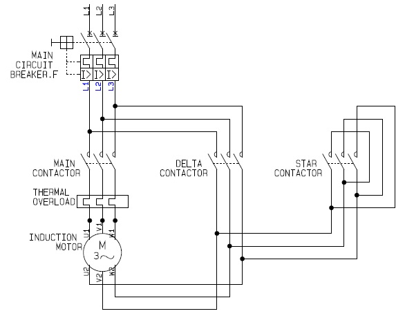 Star Delta Motor Control Power Circuit