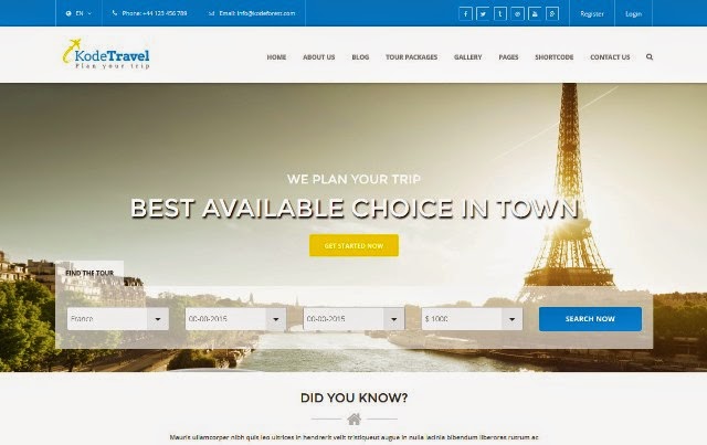KodeTravel - Tourism HTML5 Template
