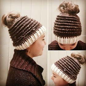 Messy Bun or Ponytail Hat Pattern by LoopyKidz