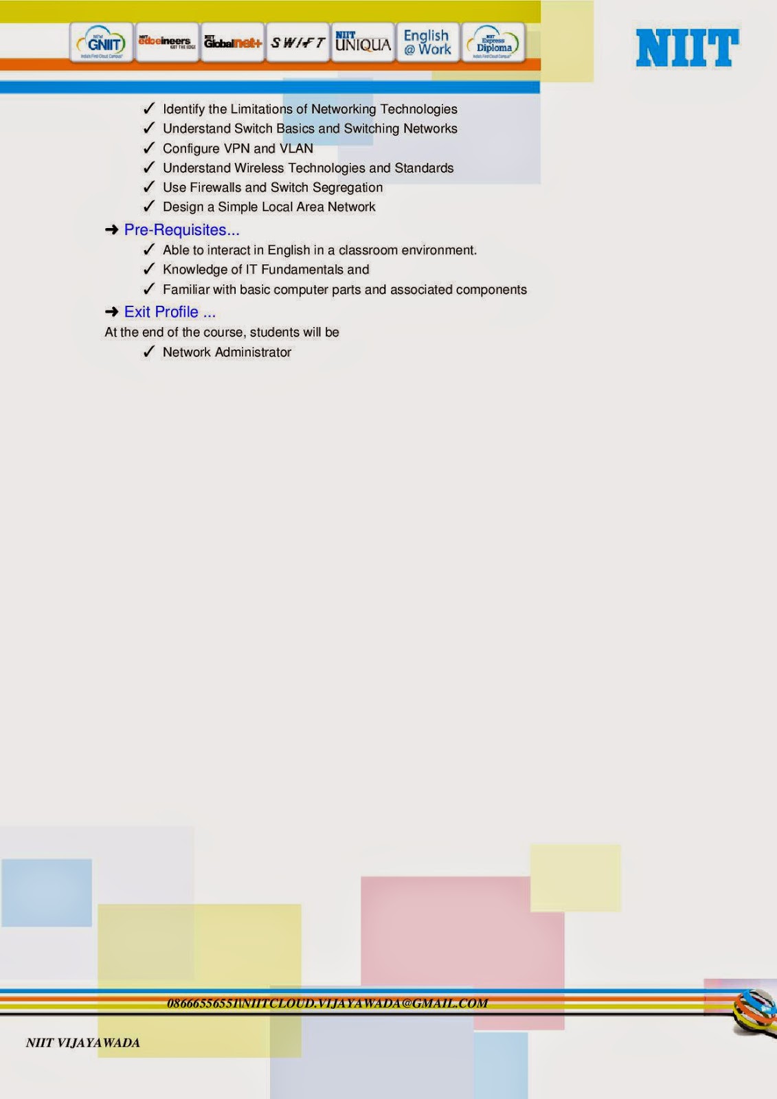 NIIT Vijayawada Cloud Campus Certificate Program on Managing