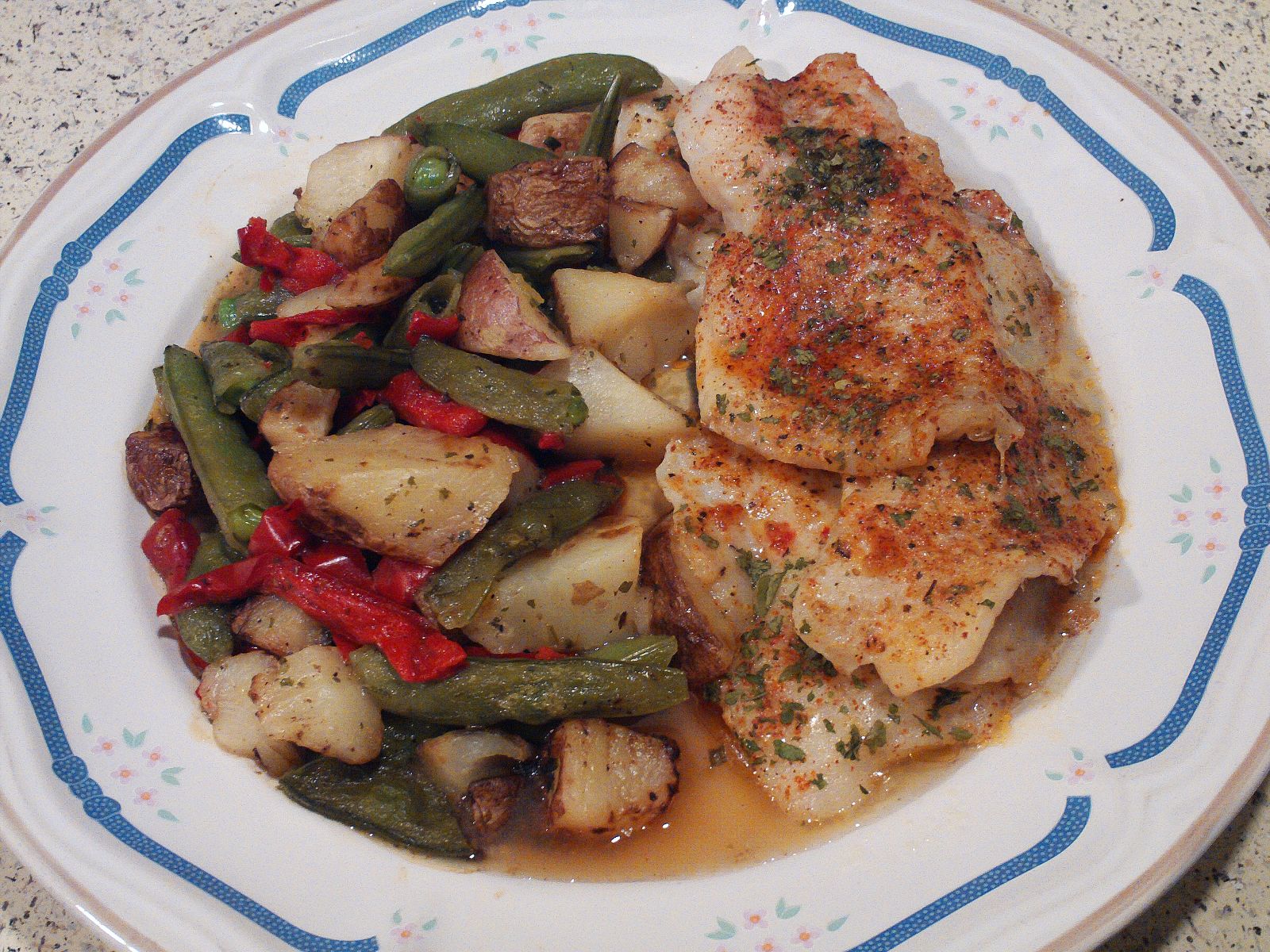 Baked Grouper Fillets with Veggie Medley